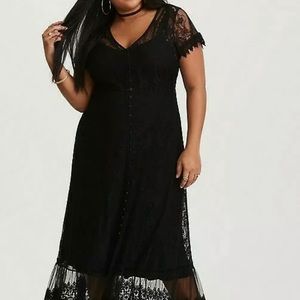 Torrid Maxi button down lace dress new with tags